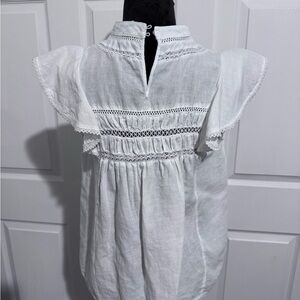 Zara Women white linen blouse top like new